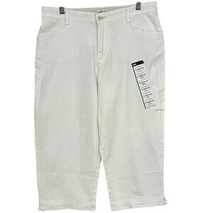 Lee White Capri Pants Size 12M At the Waist Stretch Twill Cotton Blend